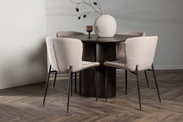 Venture Design Jedilna miza in stol set Olivia in Modesto miza 110x75 cm rjava