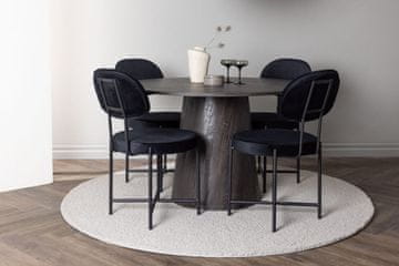 Venture Design Jedilna miza in stol komplet, okrogla miza 120x75 cm, stol 60x89x50 cm, moka črna
