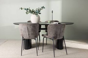 Venture Design Jedilna miza in stol komplet Isolde jedilna miza in Modesto stoli 180x90x75 cm črna siva