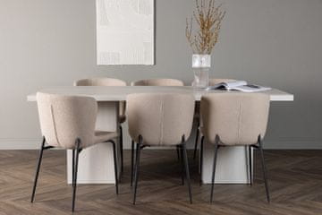 Venture Design Jedilna miza in stol komplet Olga in Modesto 200x90x75 cm bela bež