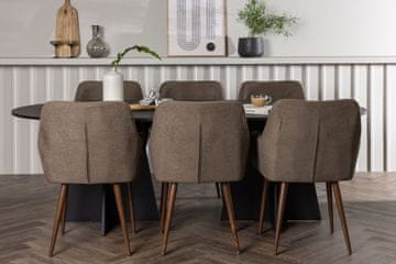 Venture Design Jedilna miza in stol komplet Bootcut Oval in Tomorrow 75x230x115 cm črno rjava