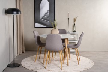 Venture Design Jedilna miza in stol Plaza Polar 100x75 cm bela siva