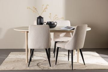 Venture Design Jedilna garnitura Andy jedilna miza z jedilnim stolom Leone 180x90x75 cm beljen les
