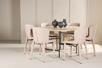 Venture Design Jedilna garnitura Copenhagen miza in 6 stolov Astoria 140x74 cm beljen bež