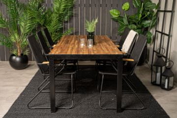 Venture Design Jedilna miza in naslanjač komplet 205x90x75 cm črna narava