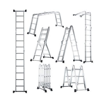 Costway 7-v-1 zložljiva aluminijasta lestev z nedrsečimi stopnicami
