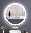 Costway Okroglo LED ogledalo premera Ø80 cm z nastavljivo svetlostjo in dotiknim stikalom