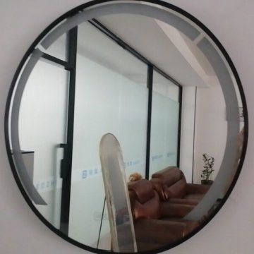 Costway Okroglo kopalniško ogledalo 60 cm z LED osvetlitvijo, aluminijast okvir, črno