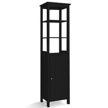 Costway Visoka omara 5-nadstropna ozka samostoječa 40x32x161,5 cm črna