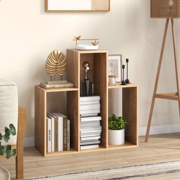 Costway Konveksna knjigarna 3 nivoji 29,5x84x83,5 cm naravna