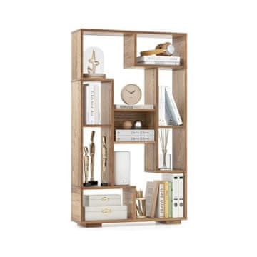Costway Knjigarna 120 cm visoka naravna z varnostnimi kompletom proti prevrnitvi