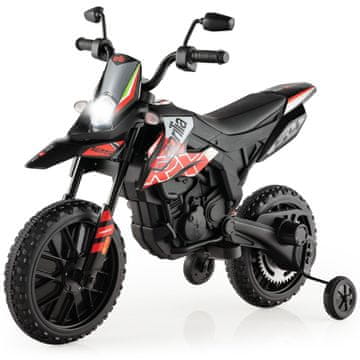 Costway Otroški 12V električni motor z opornimi kolesi rdeč