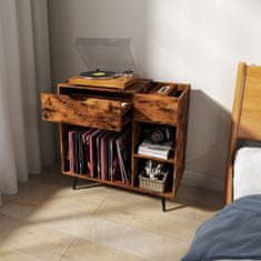 Costway Stojalo za gramofon 79,5x40x79 cm rustikalno rjavo z vtičnico USB Type C