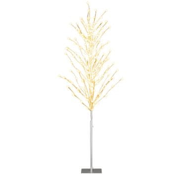 Costway Umetno božično drevo 186 cm z 168 toplimi belimi LED lučmi