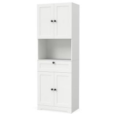 Costway Kopalniški omarica 172 cm 3 nivoji 4 vrata 1 predal bela