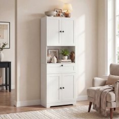 Costway Kopalniški omarica 172 cm 3 nivoji 4 vrata 1 predal bela