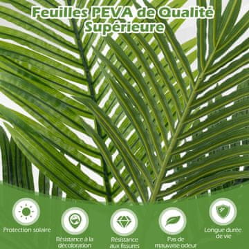 Costway Set 2 umetnih palm Areca 140 cm zelena