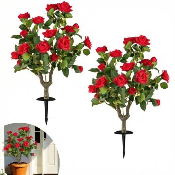 Costway Umetna vrtnica drevesa 2 kosa 80 cm rdeča