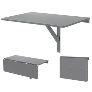 Costway Zložljiva stenska miza 80x60 cm siva