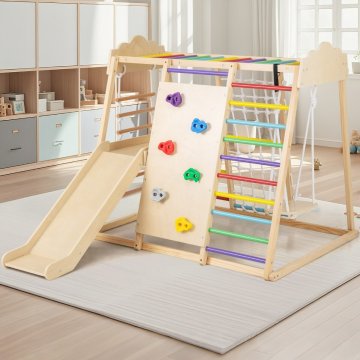 Costway Notranji igralni center 8-v-1 z odstranljivim toboganom večbarven