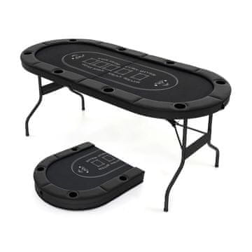 Costway Zložljiva poker miza 1,8 m modra