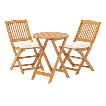 Costway Zložljiv bistro set za teraso 3-delni, bež