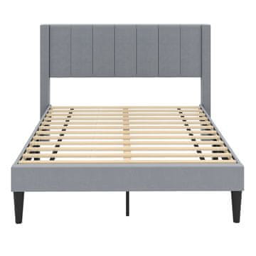 Costway Tapeciran okvir za zakonsko posteljo 200x140 cm siva