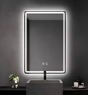 Costway Kopalniško ogledalo z osvetlitvijo 70x50 cm črno