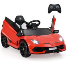 Costway Električni otroški avto Lamborghini 12V licenciran rdeč
