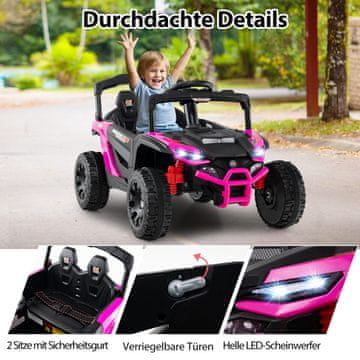 Costway 12V električni UTV tovornjak z daljinskim upravljalnikom roza