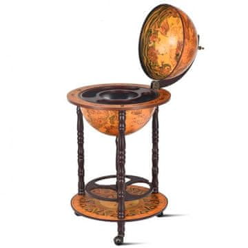 Costway Kabinet za pijačo Globe s kolesi