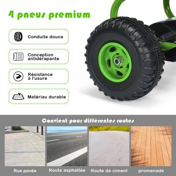 Costway Otroški poganjalec s 4 kolesi, nastavljiv sedež, zelen