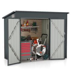Costway Vrtna kovinska shramba z dvema vratoma 235x117x185 cm