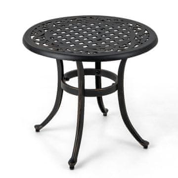 Costway Stranska miza za teraso 61 cm rustikalno rjava