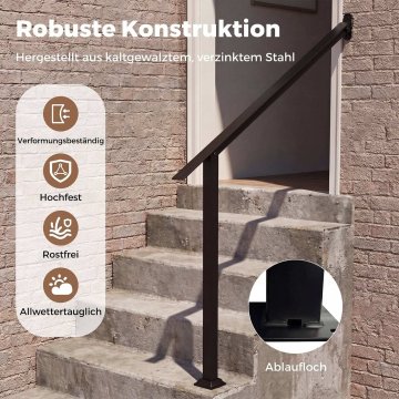 Costway Set 2 kovinskih ograj za stopnice z nastavljivim kotom za 4 stopnice