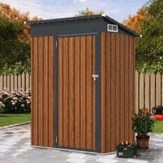 Costway Kovinska vrtna shramba 150x90,5x185 cm rjava