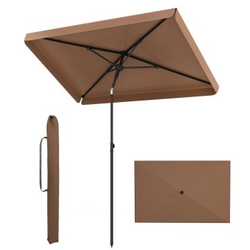 Costway Pravokotni zunanji balkon senčnik 6,5x4,3 ft, rjav
