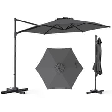 Costway Zunanja senčnica s konzolno palico 10 ft, siva