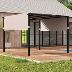 Costway Pergola s ravno streho 3x3 m z izvlečnim baldahinom bež