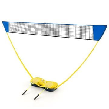 Costway Prenosni komplet za badminton z nosilcem za shranjevanje, rumen