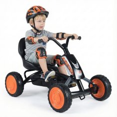 Costway Otroški pedalni gokart z 2-pozicijskim nastavljivim sedežem, 4 kolesa odporna proti obrabi, črn