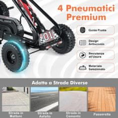 Costway Otroški gokart z nastavljivim sedežem in ročno zavoro, črn