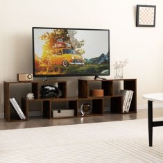 Costway TV konzolna omarica 3-delna za televizorje do 65 palcev rjava