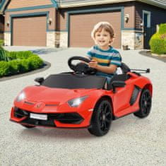 Costway Električni otroški avto Lamborghini 12V licenciran rdeč