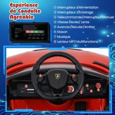 Costway Električni otroški avto Lamborghini 12V licenciran rdeč