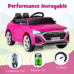 Costway Električni avto z licenco Audi SQ8 12V roza