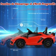 Costway Električni otroški avto Lamborghini 12V licenciran rdeč
