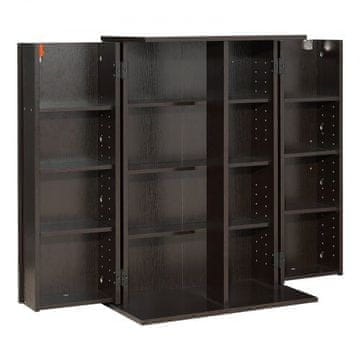VEVOR Omara za shranjevanje medijev s 4 policami 61x36.8x84.6 cm rjava