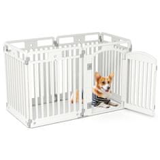 Costway 6-delni ograjen prostor za pse 81 cm, bel