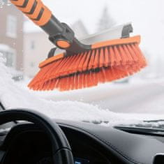 Costway Raztegljiva snežna lopata 4 v 1, 3 nastavljive velikosti, oranžna